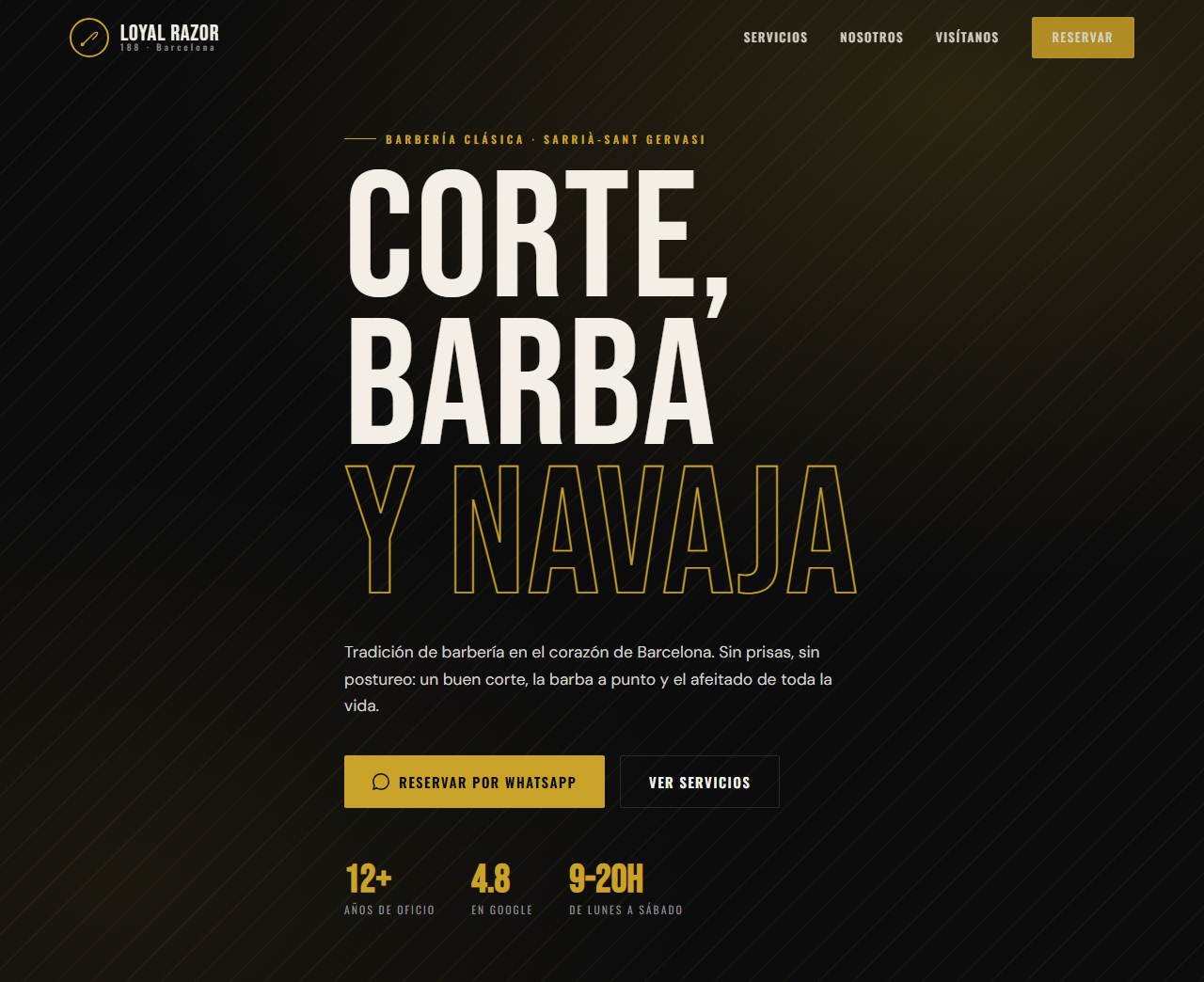 Web de Loyal Razor 188 — barbería en Barcelona